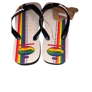 Havaianas Brazil Flip Flop Unisex Rainbow Design, Size US 7/8W 6/7Men NEW unisex